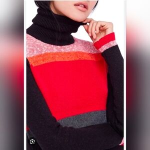 Free People Multicolor Turtleneck Sweater